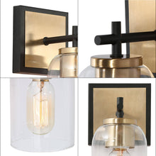 Ephedra 1-Light Modern Black and Gold Glass Bell Wall Sconces