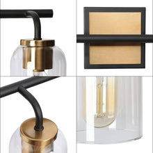 Ephedra 2-Light Black and Brass Vanity Light