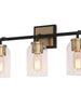 Ephedra 3-Light Black and Brass Vanity Light