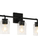 Ephedra 3-Light Black Vanity Light