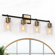 Ephedra 4-Light Black and Brass Vanity Light