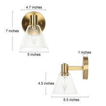 Kendyleigh 1-Light Modern Gold Seeded-Glass Cone Wall Sconces