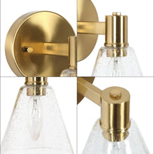 Kendyleigh 1-Light Modern Gold Seeded-Glass Cone Wall Sconces