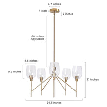 Fupotoss 5-Light 24.5" Modern Gold Chandelier, Radial