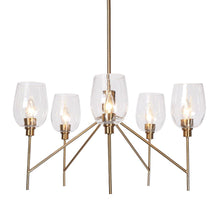 Fupotoss 5-Light 24.5" Modern Gold Chandelier, Radial