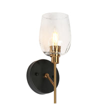 Fupotoss 1-Light Modern Black&Gold Seeded Wine Glass Wall Sconce