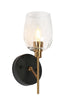 Fupotoss 1-Light Modern Black&Gold Seeded Wine Glass Wall Sconce