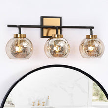 Rafflesia 3-Light Black and Brass Vanity Light