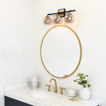 Rafflesia 3-Light Black and Brass Vanity Light