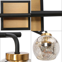 Rafflesia 4-Light Black and Brass Vanity Light