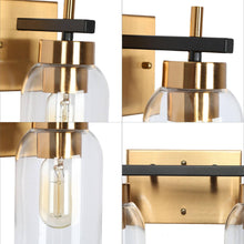 Broccoli 2-Light Black and Brass Vanity Light