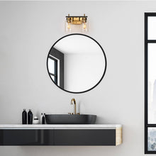 Broccoli 2-Light Black and Brass Vanity Light