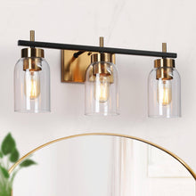 Broccoli 3-Light Black and Brass Vanity Light