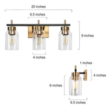 Broccoli 3-Light Black and Brass Vanity Light