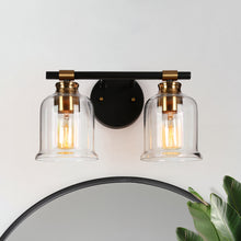 Chayote 2-Light Black and Brass Vanity Light