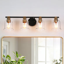 Chayote 4-Light Black and Brass Vanity Light