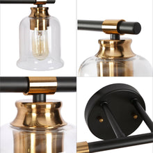 Chayote 4-Light Black and Brass Vanity Light