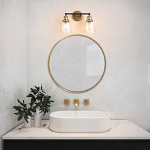 Hengrava 2-Light Black and Gold Vanity Light