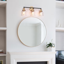 Hengrava 3-Light Black and Gold Vanity Light