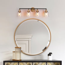 Hengrava 4-Light Black and Gold Vanity Light