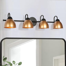 4-Light Black and Gold Vanity Light