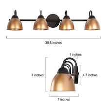 4-Light Black and Gold Vanity Light