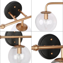 Cllenqy 3-Light Black and Gold Vanity Light