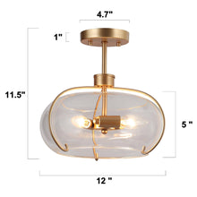 Riccandim 3-Light Mini Gold Semi-Flush-Mount Light