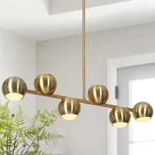 Stellevernic 6-Light 30-in Brass Modern Linear LED Kitchen Island Light