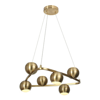 Stellevernic 6-Light 20.5" Brass LED Chandelier, Geometric