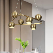 Stellevernic 6-Light 20.5" Brass LED Chandelier, Geometric