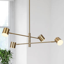 Selaginella 4-Light 24.5" Modern Brass LED Chandelier, Spot Light