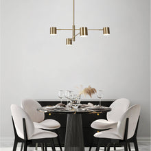 Selaginella 4-Light 24.5" Modern Brass LED Chandelier, Spot Light