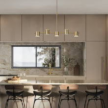 Selaginella 5-Light 30-in Brass Modern Linear LED Kitchen Island Light