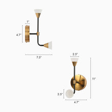 Cepeaul 2-Light Black and Gold LED Wall Sconce