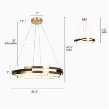 Eammenty 6-Light 25.5" Modern Gold LED Chandelier, Wagon Wheel