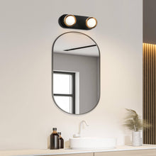 Quasarian 2-Light Black and Brass LED Vanity Light