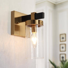 Sean 1-Light Black and Gold Vanity Light