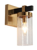 Sean 1-Light Black and Gold Vanity Light