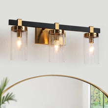 Sean 3-Light Black and Brass Vanity Light