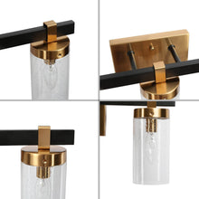 Sean 3-Light Black and Brass Vanity Light