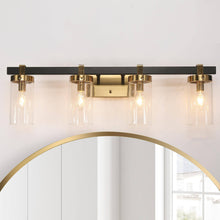 Sean 4-Light Black and Brass Vanity Light