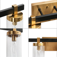 Sean 4-Light Black and Brass Vanity Light