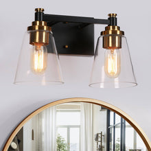 Vatinalinlwe 2-Light Black and Brass Vanity Light