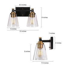 Vatinalinlwe 2-Light Black and Brass Vanity Light