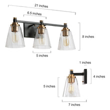 Vatinalinlwe 3-Light Black and Brass Vanity Light