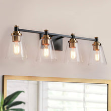 Vatinalinlwe 4-Light Black and Brass Vanity Light