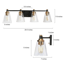 Vatinalinlwe 4-Light Black and Brass Vanity Light