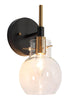 Aiglitis 1-Light Modern Black and Gold Globe Glass Wall Sconces