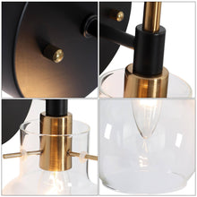 Aiglitis 1-Light Black and Gold Wall Sconce